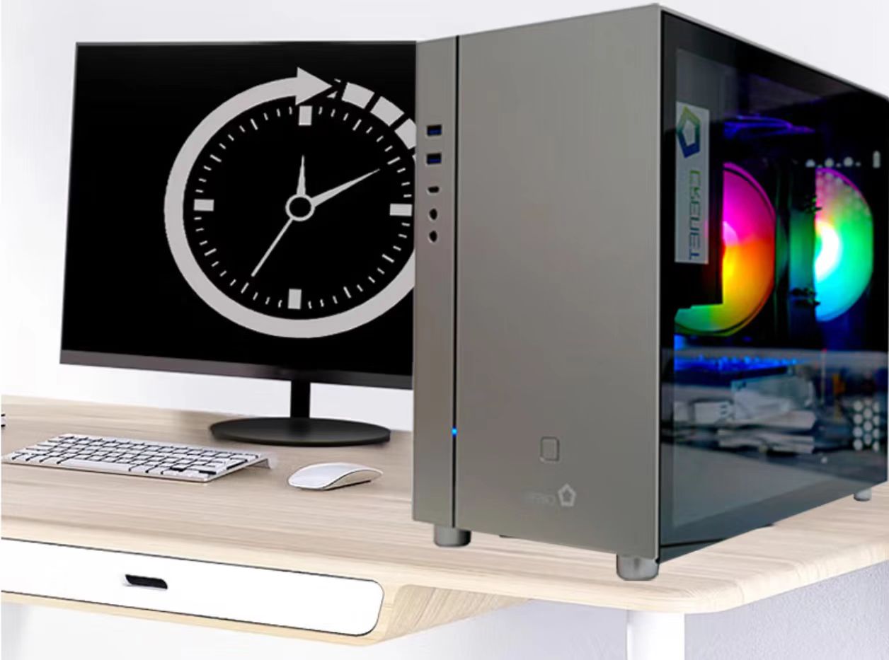 Crenet Commercial Desktop Computer M3001, 12th Gen Intel Core i5-12400F (Processor 6 Cores), 16GB DDR4/512GB